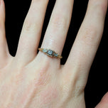 14K Yellow & White Gold & Diamond Art Deco Ring Size 6 3/4