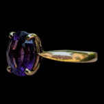 10K Yellow Gold Vintage Amethyst Solitaire Ring