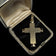 14K Yellow Gold Cross Pendant Matte & Polished Finish - Chunky!