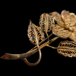 Birks Vermeil Filigree Flower and Leaves Brooch