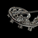 Deco or Mid Cenury 18K White Gold, Emerald & Diamond Spray Brooch