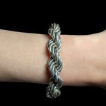 Sterling Silver Chain Link Twist Hollow Bracelet - Chunky