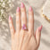 10K Yellow Gold Triangle Cut Synthetic Pink Sapphire Ring Size 6
