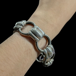 Sterling Silver Napier Hollow Link Bracelet With Bolt Clasp