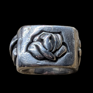 Sterling Silver Designer MetalSmiths Crown, Heart, Rose & Sparrow Statement Band Size 10