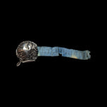 Antique Sterling Silver Retractable Measure / Sewing Tape on Bail Loop England, Repoussé Bird Motfif