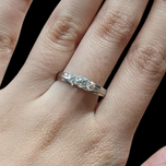 14K White Gold Diamond Trinity Style Ring and Matching Band Claw Set Size 7