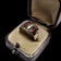 14K Yellow Gold Ruby Starburst Cluster Thick Band Ring Size 7 3/4