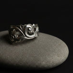 Norwegian .830 Silver Spoon Ring Size 8 Adjustable