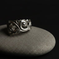 Norwegian .830 Silver Spoon Ring Size 8 Adjustable