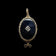 10K Yellow Gold Art Deco Onyx & Diamond Inlay Oval Pendant