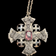 .800 Silver Ornate Cross with Purple Glass, Jerusalem