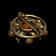 Gold Filled Flower Brooch with Agate Cabochon