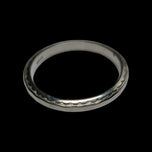 Art Deco 14K White Gold Forget me Not Band with Decorative Ridge Size 5.5