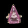 10K Yellow Gold Triangle Cut Synthetic Pink Sapphire Ring Size 6