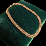 10K Tri-Colour Braided Herringbone Flat Bracelet