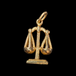 10K Yellow Gold Scales of Law / Libra Scales Zodiac Charm / Pendant
