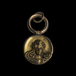 Art Nouveau Gold Filled Woman with Flower Crown Pendant / Fob