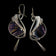 Sterling Silver Art Nouveau Style Artist Pat Cheney Earrings with John Ditchfield Glass