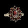 Antique .900 Silver Bohemian Garnet Flower Cluster Ring Size 8 1/4