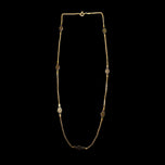 14K Yellow Gold Balestra Italy Station Chain Necklace 16"