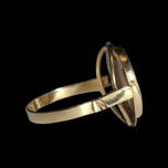 Yellow Gold Flower / Rose Carved Cameo Ring Size 6