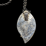 Sterling Silver & Chrysoprase Necklace Leaf Design
