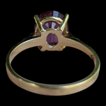 10K Yellow Gold Synthetic Purple Sapphire Ring Oval Cut