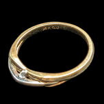 14K White and Yellow Gold Domed Stacker Ring