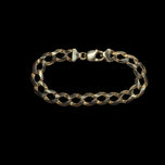 10K Solid Yellow Gold Curb Link Bracelet 11mm