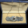 Sterling Silver Fighting Ferret / Weasel / Badger & Snake Black Onyx Pendant Necklace