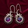9C Gold & Garnet Ornate Antique Hook Wire Pierced Earrings 9K