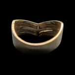 10K Tri Gold White Yellow and Rose Gold Triple Chevron Style V Ring Size 6.5