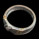 Men's 10K White & Yellow Gold & Diamond Band