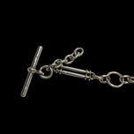Antique Victorian Sterling Silver Albert Pocket Watch Chain Hallmarked Trombone / Paperclip Links England