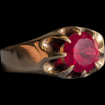 10K Yellow Gold Synthetic Ruby Men's Ring Size 11