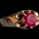 10K Yellow Gold Synthetic Ruby Men's Ring Size 11