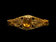 Vintage / Edwardian Gold Plated & Glass Filigree Floral Hinge Bracelet