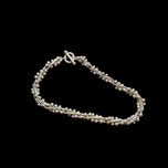 Sterling Silver "DNA" Ball Statement Necklace Toggle Clasp