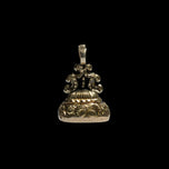 Gold Filled Victorian Era Ornate Monogram Wax Seal Fob "KATE" Red Glass