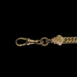 Antique Victorian Gold Fill Pocket Watch Chain & Double Sided Locket Fob: Yellow & Moss Agate