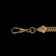 Antique Victorian Gold Fill Pocket Watch Chain & Double Sided Locket Fob: Yellow & Moss Agate