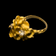 Birks 18K Yellow Gold Scattered Diamond / Floral Pattern Ring Size 5.5
