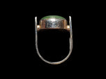 14K White Gold & Jade Mid-Century Modernist Statement Ring Size 5 1/4