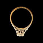 18K Yellow Gold and Platinum Natural White / Colourless Zircon Ring Size 5.5