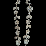 Sterling Silver Floral / Flower Link Filigree Drop Necklace