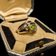 10K Yellow Gold Trilliant Cut Peridot & Diamond Ring Size 7.5