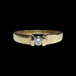 10K Yellow Gold Tension Set Diamond Solitaire Ring Size 4.5