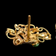 18K Yellow Gold & Jade Tension Back / Screw Post Cluster Earrings
