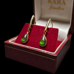 14K Yellow Gold Ammolite Drop Earrings